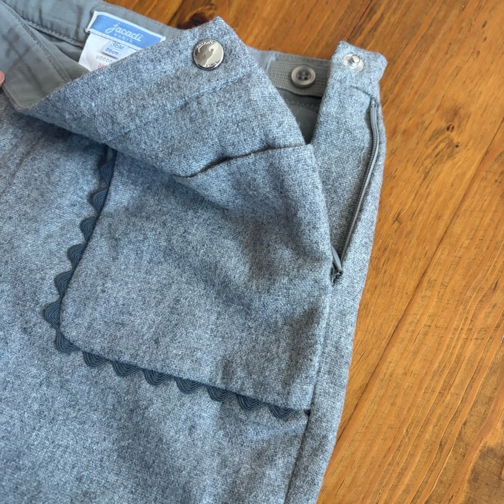 Jacadi Paris Wool Blend Scallop Trim‎ Shorts Gray Size 36M (3T) - Picture 6 of 10